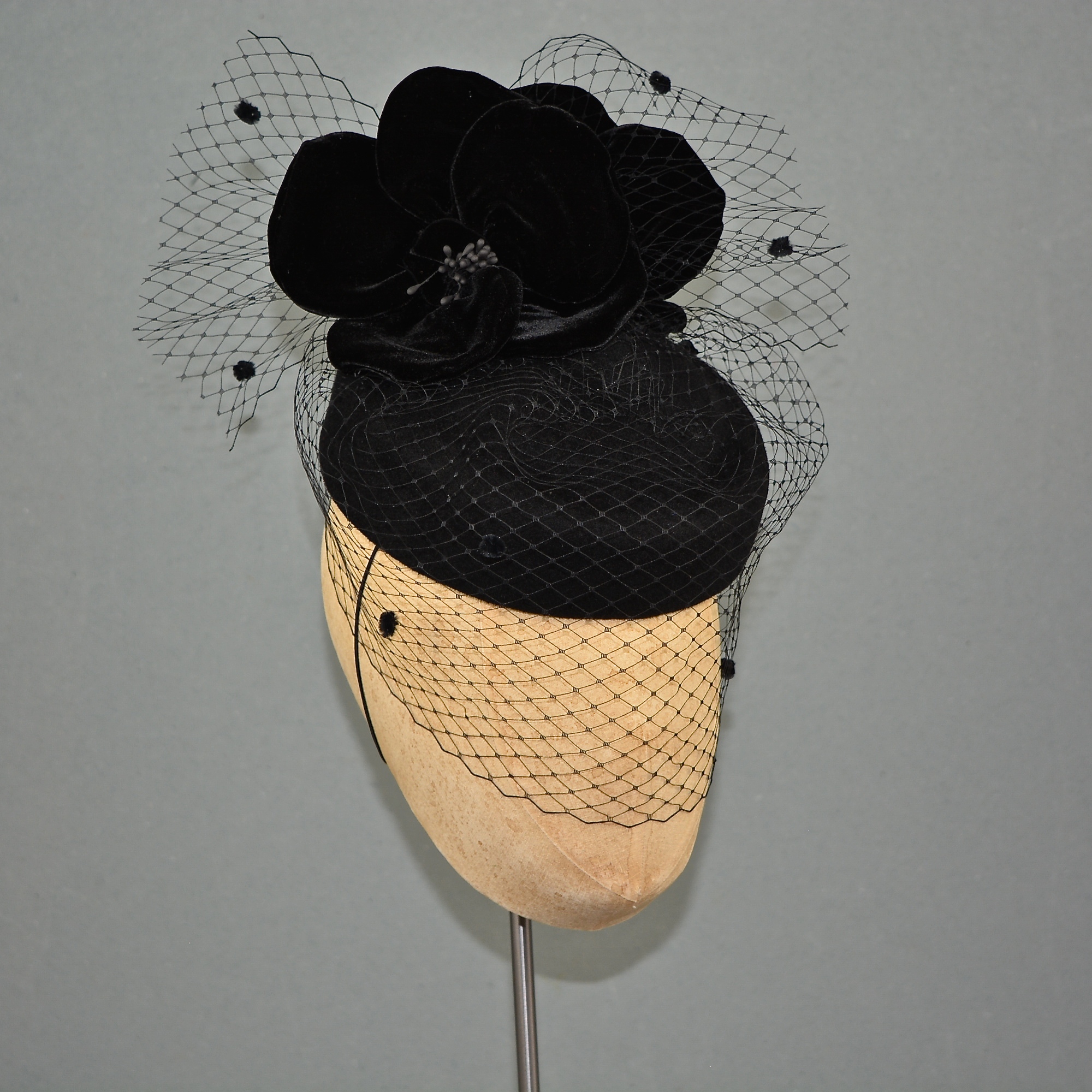 Celeste in Black with Dot Veil