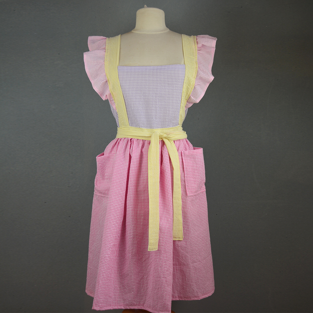 Seersucker Pinny with Cherry Skirt