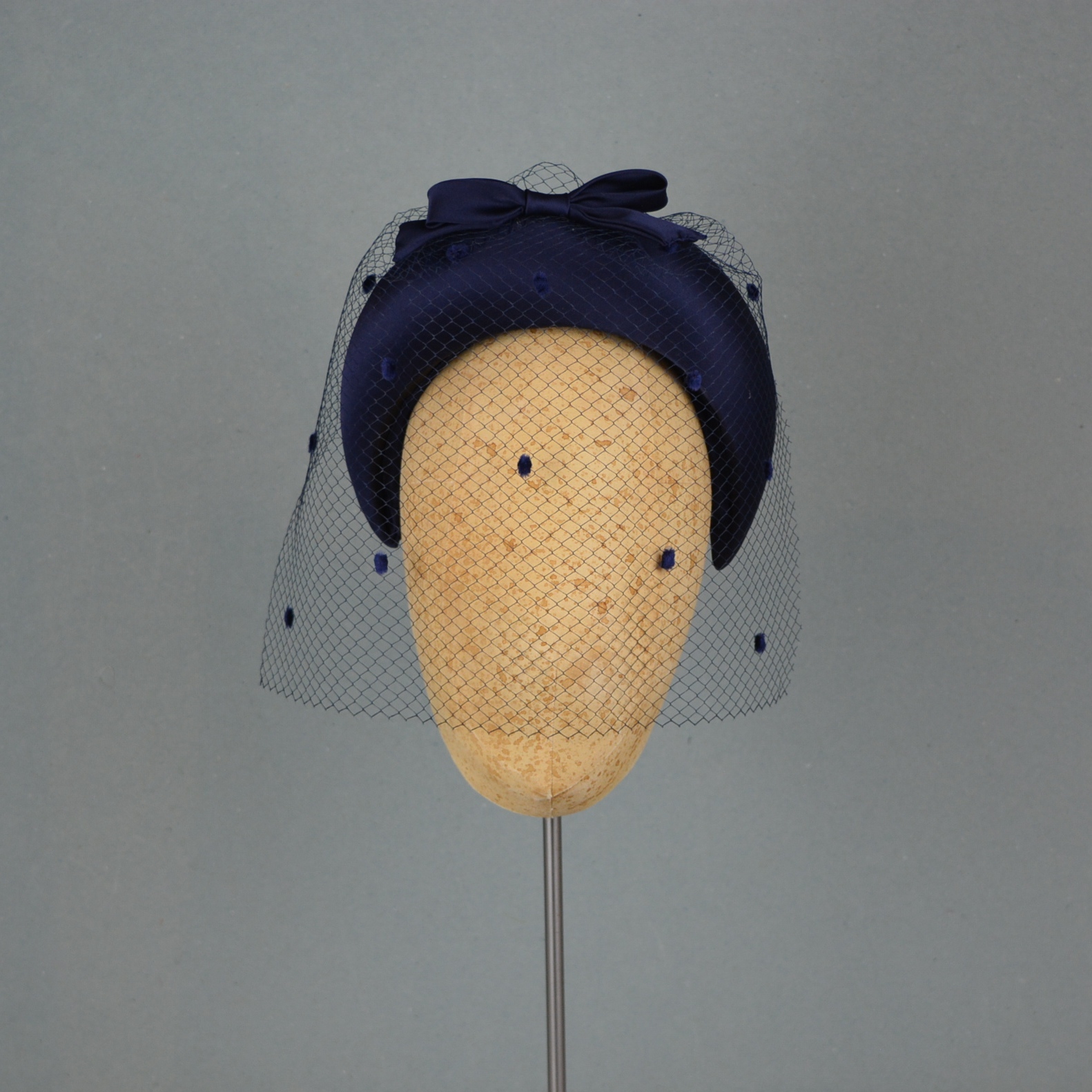 Alice in Navy with Vintage Veiling